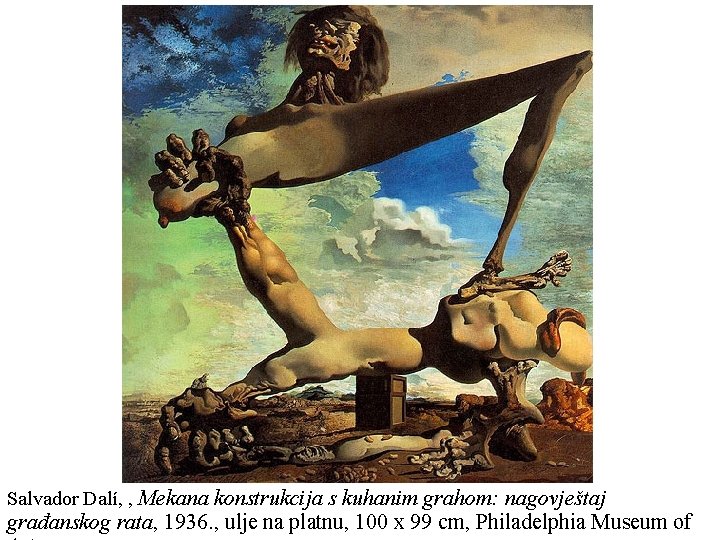 Salvador Dalí, , Mekana konstrukcija s kuhanim grahom: nagovještaj građanskog rata, 1936. , ulje