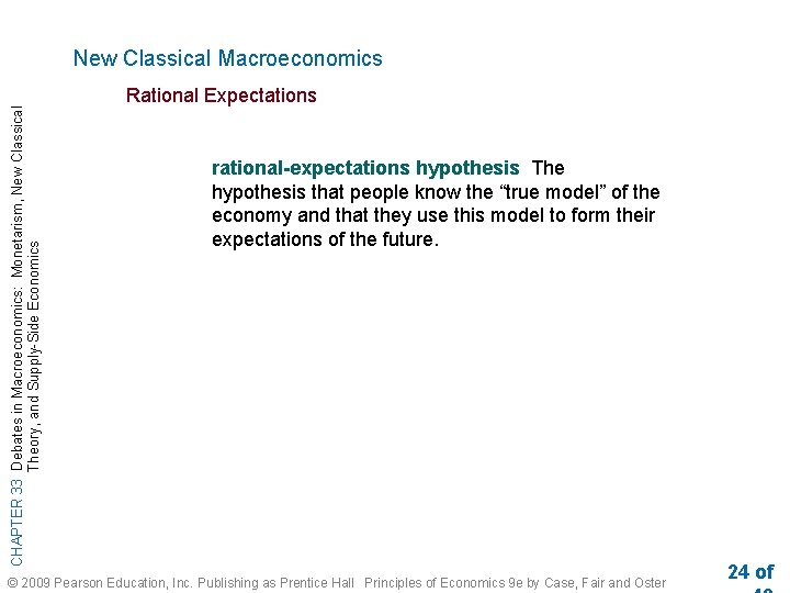 CHAPTER 33 Debates in Macroeconomics: Monetarism, New Classical Theory, and Supply-Side Economics New Classical