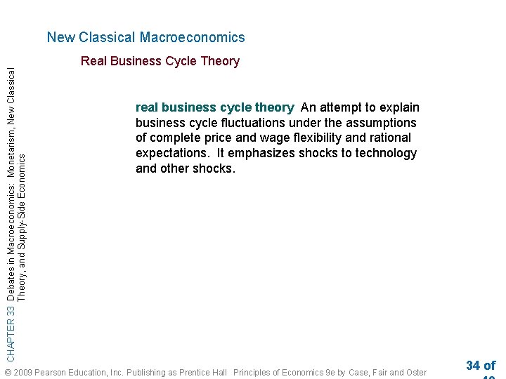 CHAPTER 33 Debates in Macroeconomics: Monetarism, New Classical Theory, and Supply-Side Economics New Classical