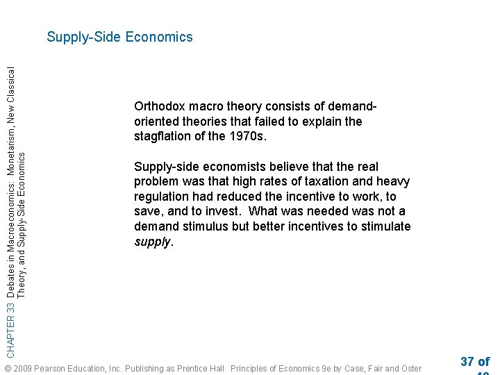 CHAPTER 33 Debates in Macroeconomics: Monetarism, New Classical Theory, and Supply-Side Economics Orthodox macro