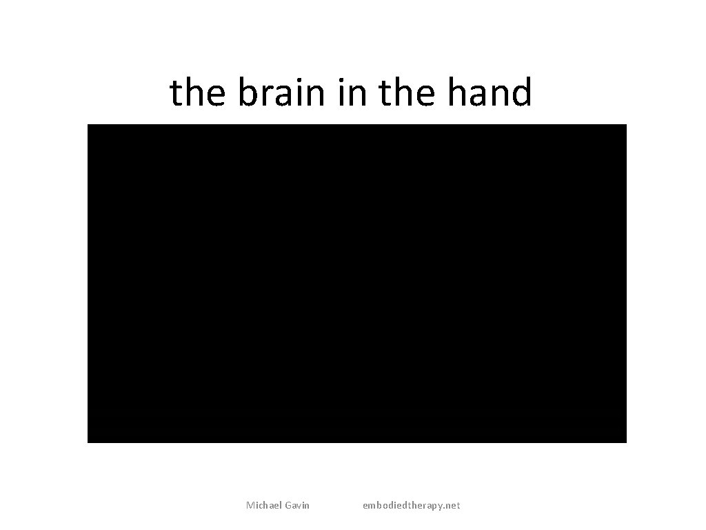 the brain in the hand Michael Gavin embodiedtherapy. net 