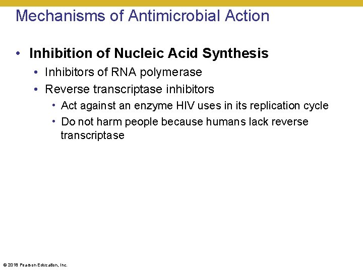 Mechanisms of Antimicrobial Action • Inhibition of Nucleic Acid Synthesis • Inhibitors of RNA