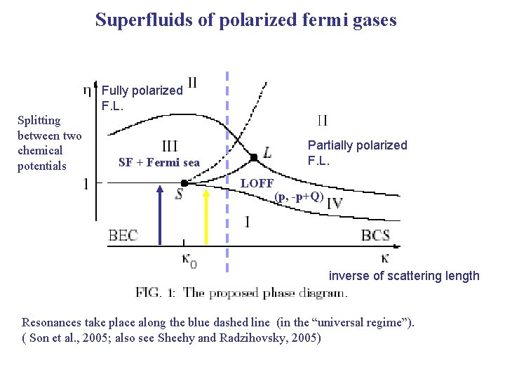Superfluids of polarized fermi gases Fully polarized F. L. Splitting between two chemical potentials