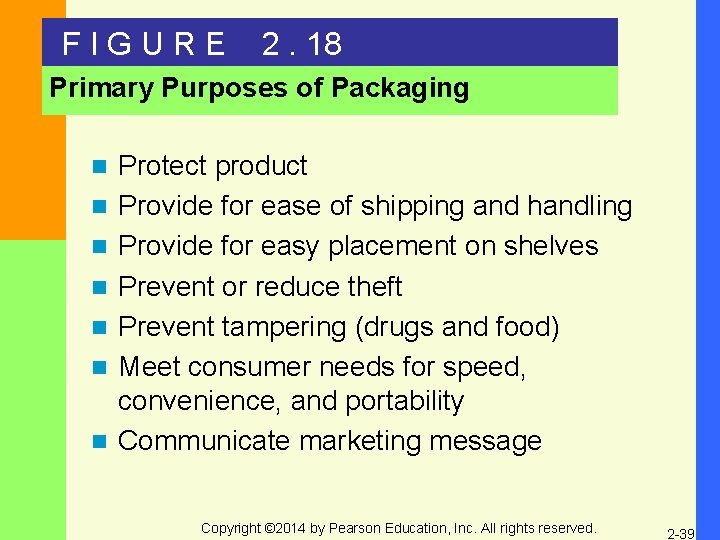 FIGURE 2. 18 Primary Purposes of Packaging n n n n Protect product Provide