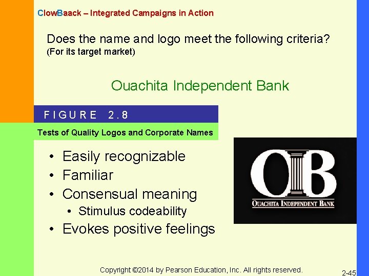 Clow. Baack – Integrated Campaigns in Action Does the name and logo meet the