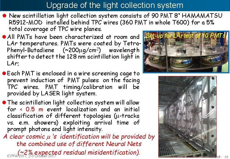 Upgrade of the light collection system New scintillation light collection system consists of 90