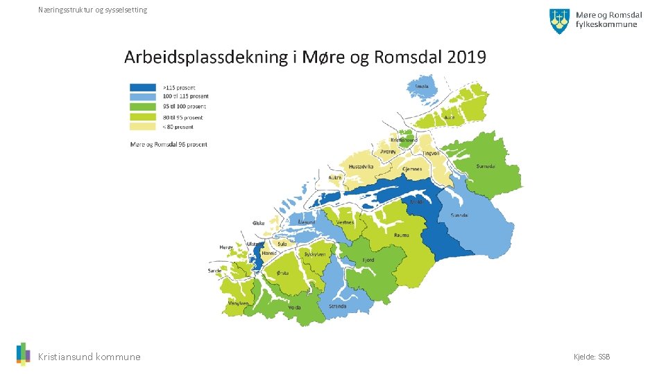 Næringsstruktur og sysselsetting Kristiansund kommune Kjelde: SSB 