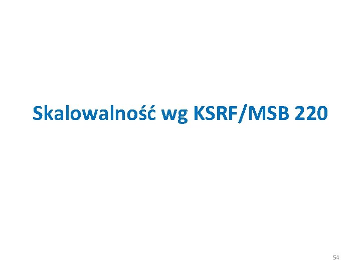 Skalowalność wg KSRF/MSB 220 54 