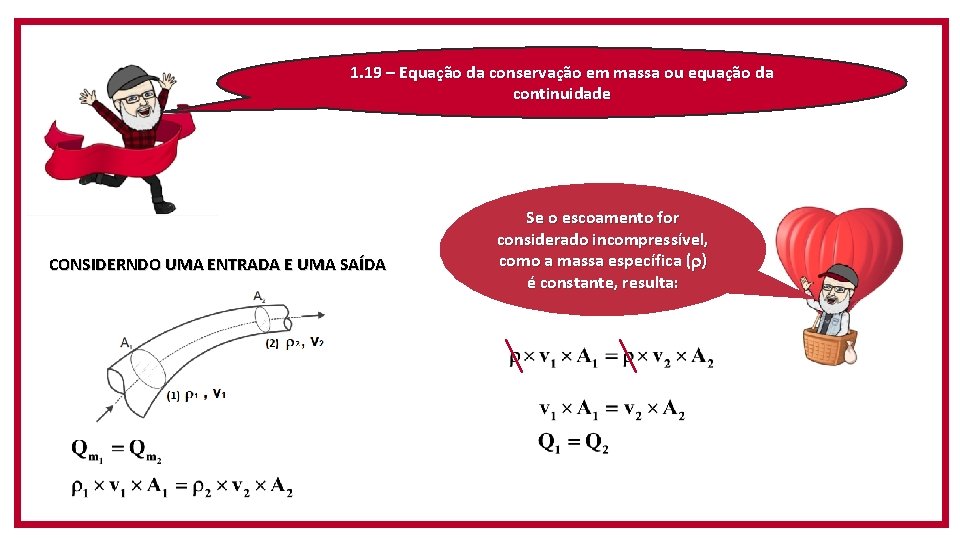 1. 19 – Equação da conservação em massa ou equação da continuidade CONSIDERNDO UMA