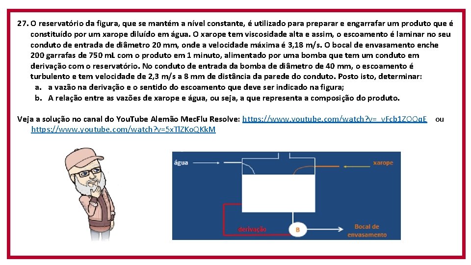 27. O reservatório da figura, que se mantém a nível constante, é utilizado para