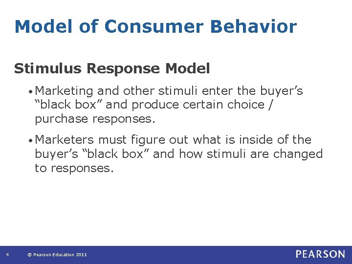 Model of Consumer Behavior Stimulus Response Model • Marketing and other stimuli enter the Model of Consumer Behavior Stimulus Response Model • Marketing and other stimuli enter the