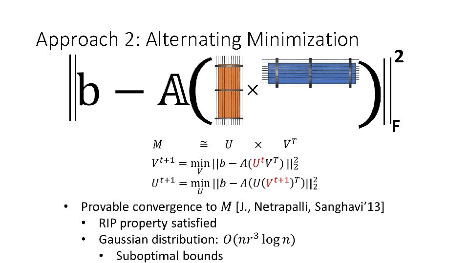 Approach 2: Alternating Minimization 2 F 