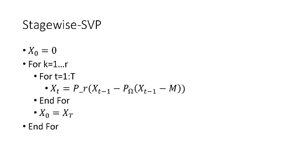 Stagewise-SVP • 