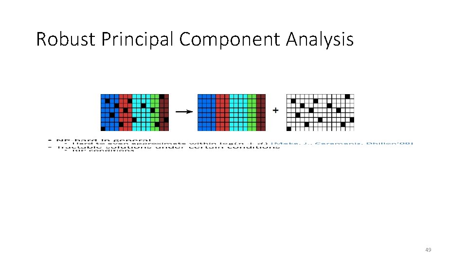 Robust Principal Component Analysis 49 