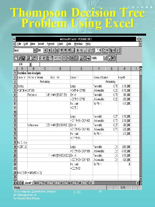 Thompson Decision Tree Problem Using Excel To accompany Quantitative Analysis for Management, 9 e