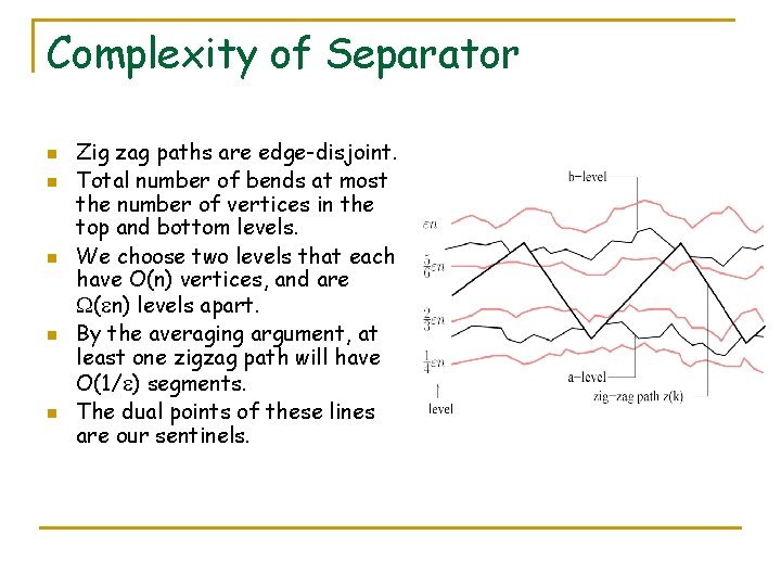 Complexity of Separator n n n Zig zag paths are edge-disjoint. Total number of