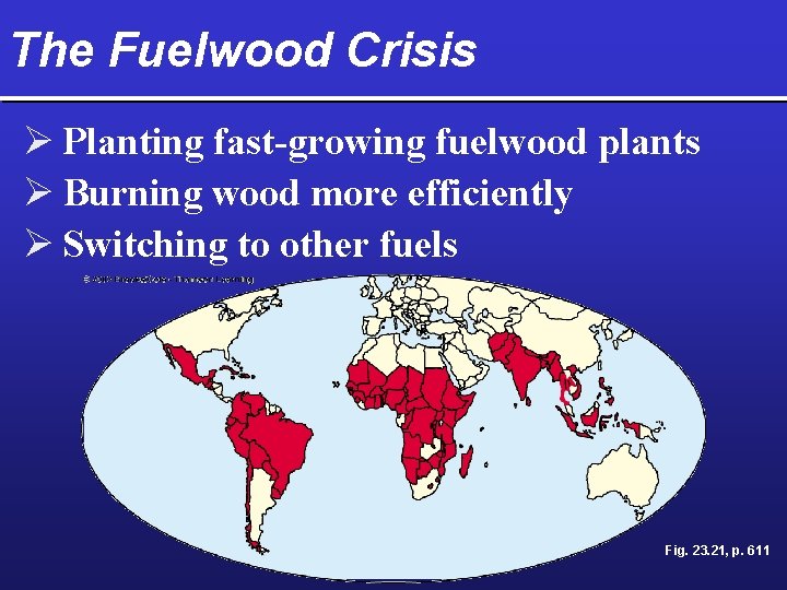 The Fuelwood Crisis Ø Planting fast-growing fuelwood plants Ø Burning wood more efficiently Ø