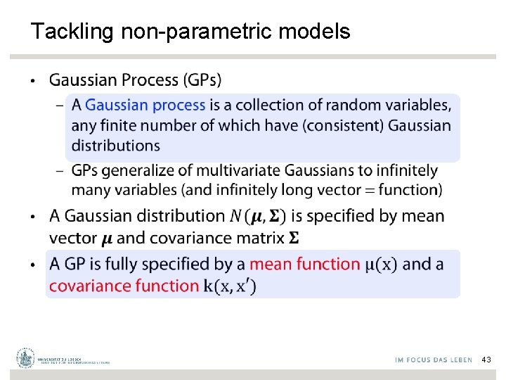 Tackling non-parametric models • 43 