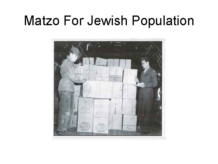 Matzo For Jewish Population 