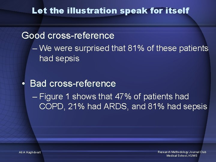Let the illustration speak for itself Good cross-reference – We were surprised that 81%