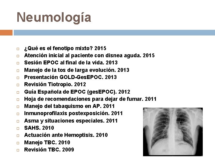 Neumología ¿Qué es el fenotipo mixto? 2015 Atención inicial al paciente con disnea aguda.