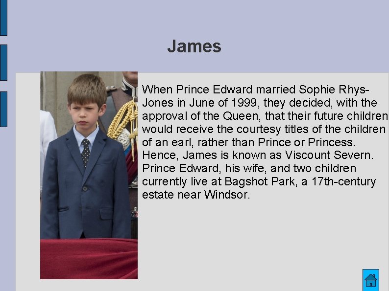 James When Prince Edward married Sophie Rhys. Jones in June of 1999, they decided,