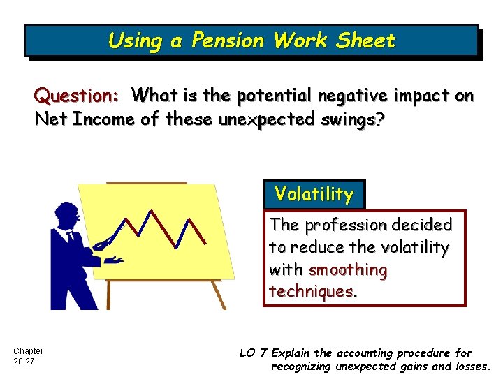 Using a Pension Work Sheet Question: What is the potential negative impact on Net