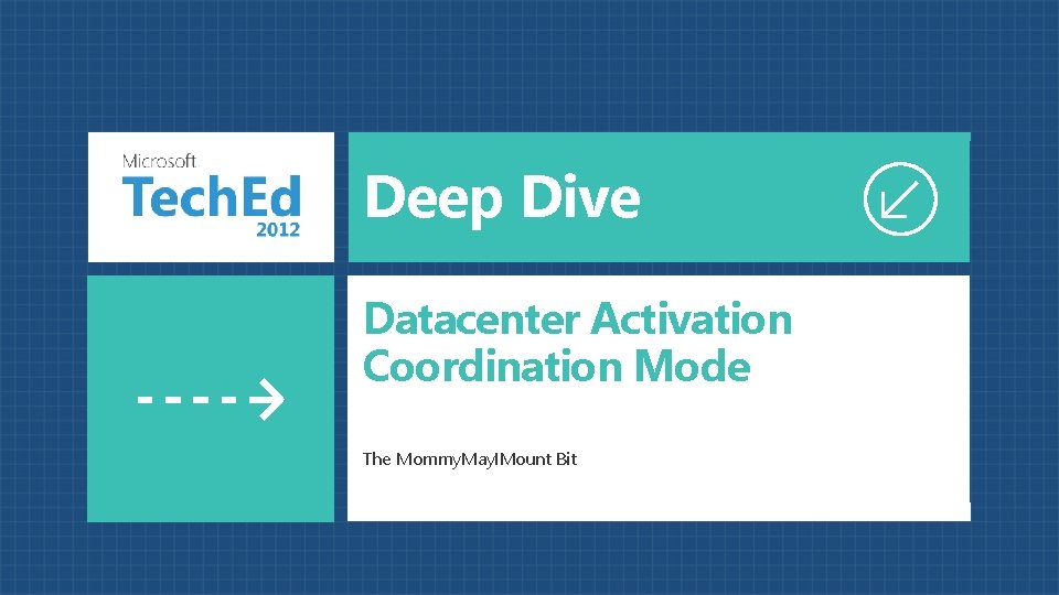 Deep Dive Datacenter Activation Coordination Mode The Mommy. May. IMount Bit 