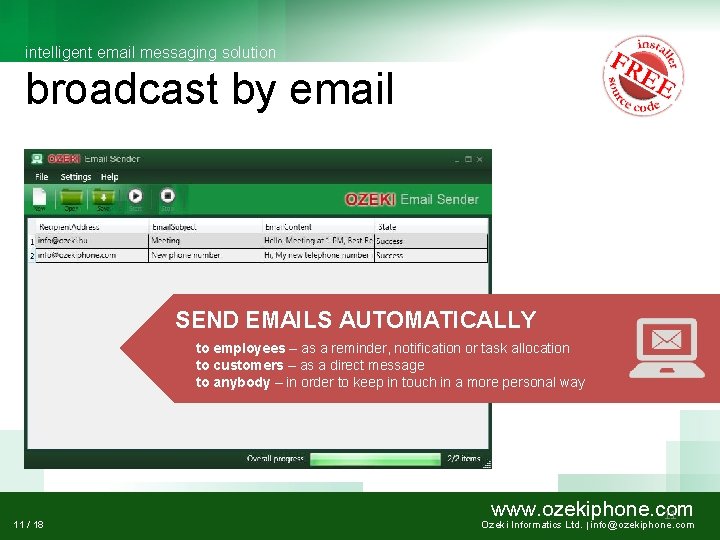 intelligent email messaging solution broadcast by email SEND EMAILS AUTOMATICALLY to employees – as