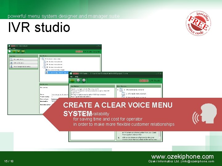 powerful menu system designer and manager suite IVR studio CREATE A CLEAR VOICE MENU