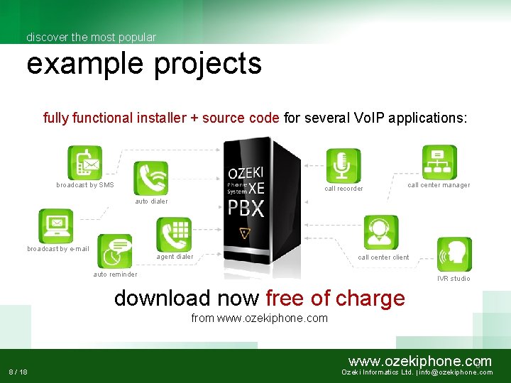 discover the most popular example projects fully functional installer + source code for several