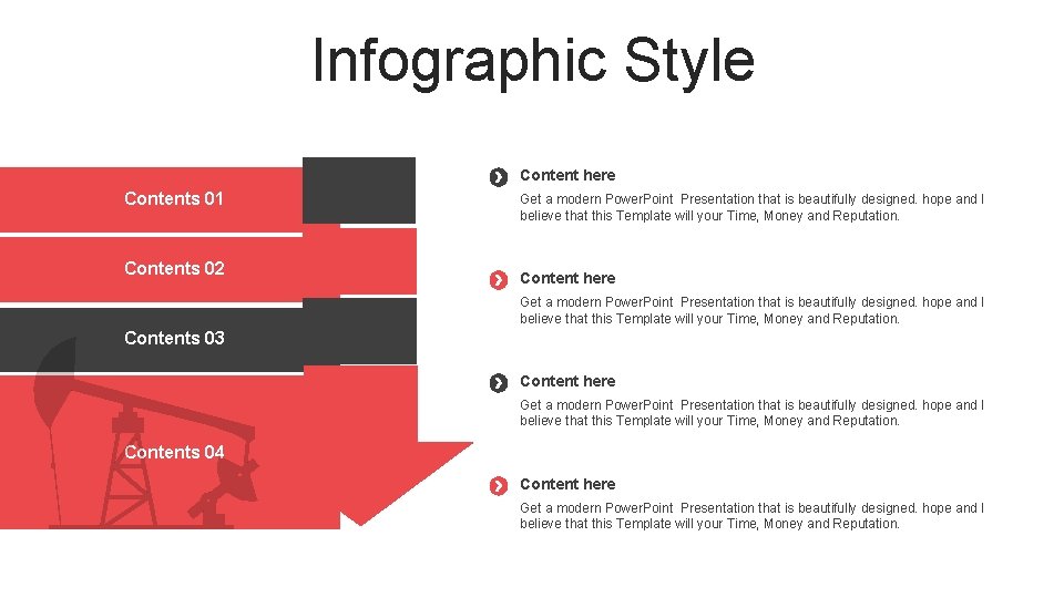 Infographic Style Content here Contents 01 Contents 02 Get a modern Power. Point Presentation