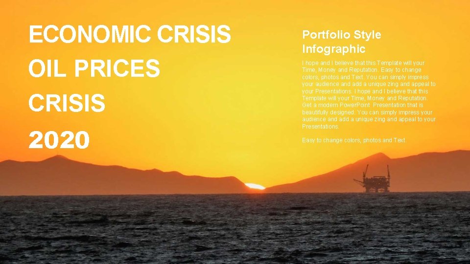 ECONOMIC CRISIS OIL PRICES CRISIS 2020 Portfolio Style Infographic I hope and I believe