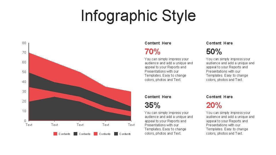 Infographic Style 80 Content Here 70 70% 50% You can simply impress your audience