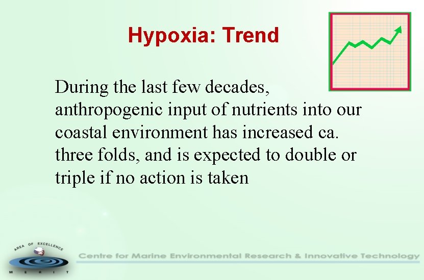 Hypoxia: Trend During the last few decades, anthropogenic input of nutrients into our coastal