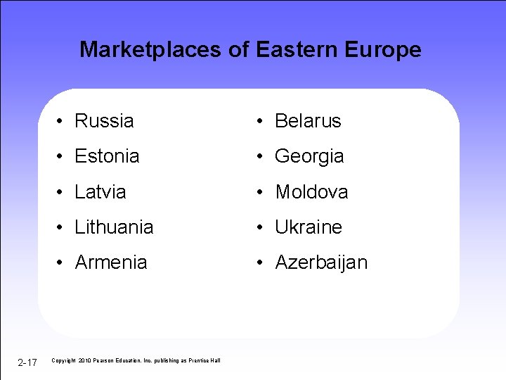 Marketplaces of Eastern Europe 2 -17 • Russia • Belarus • Estonia • Georgia
