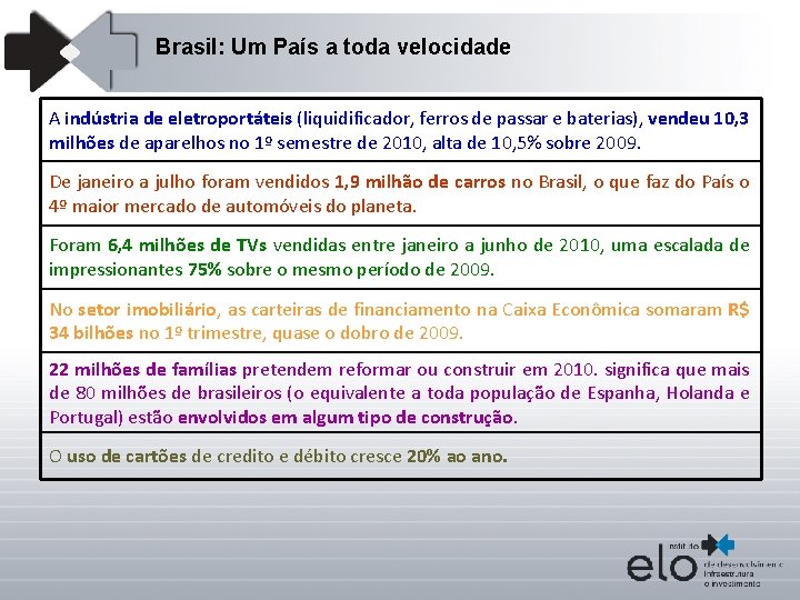 Brasil: Um País a toda velocidade A indústria de eletroportáteis (liquidificador, ferros de passar