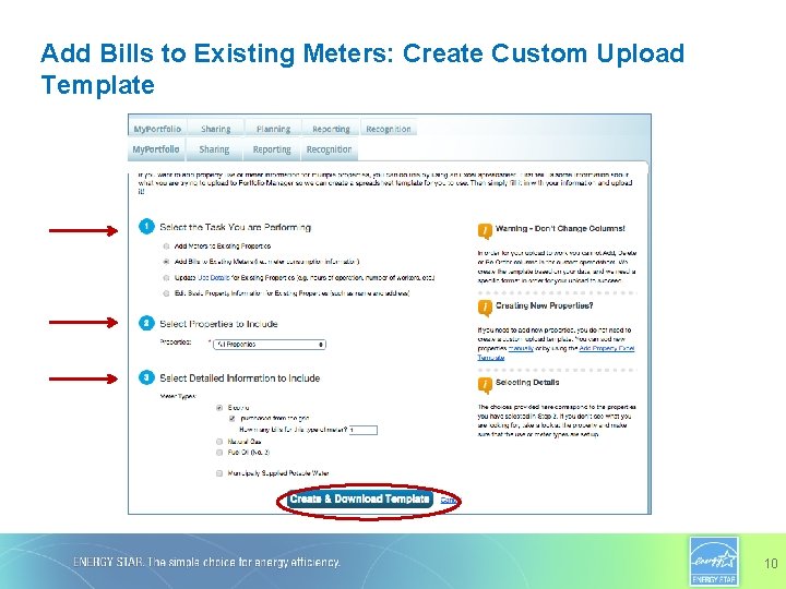 Add Bills to Existing Meters: Create Custom Upload Template 10 