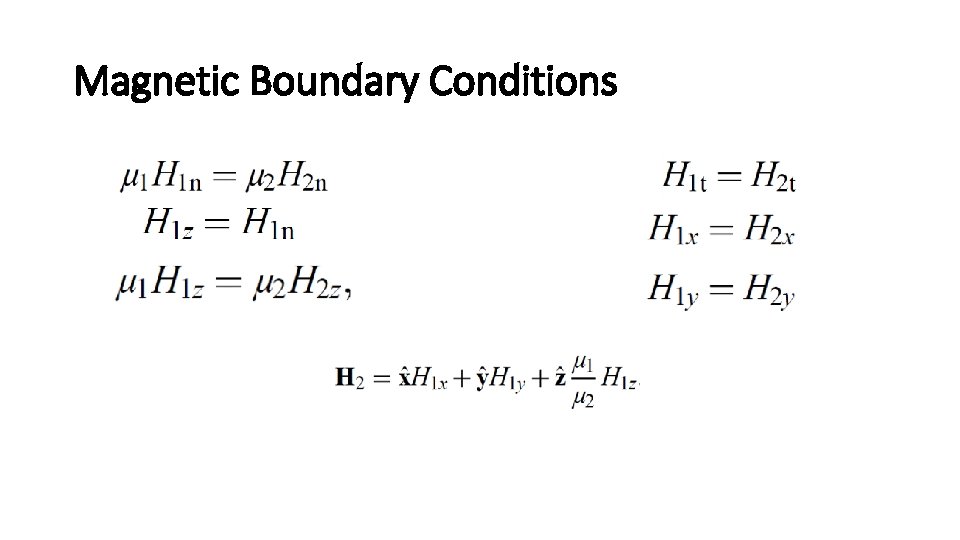 Magnetic Boundary Conditions 