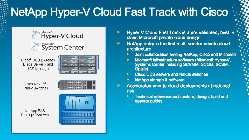Cisco® UCS B-Series Blade Servers and UCS Manager Cisco Nexus® Family Switches Net. App