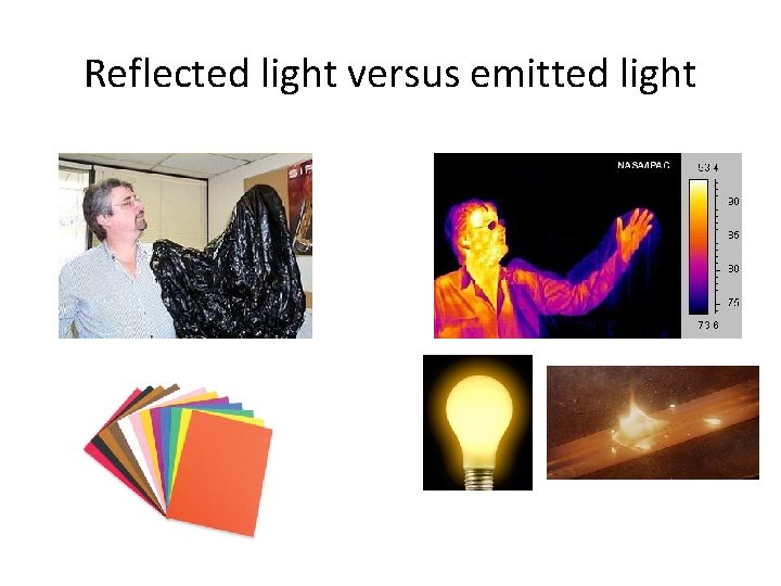 Reflected light versus emitted light Reflected light versus emitted light
