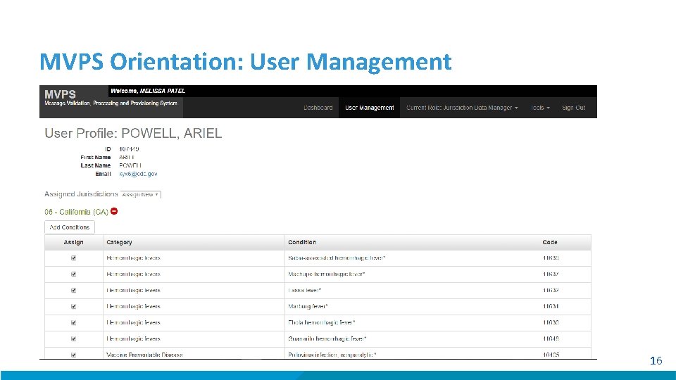 MVPS Orientation: User Management 16 