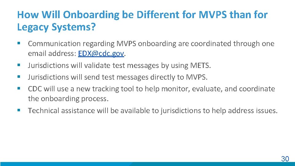 How Will Onboarding be Different for MVPS than for Legacy Systems? § Communication regarding