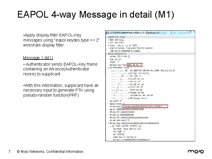 EAPOL 4 -way Message in detail (M 1) • Apply display filter EAPOL-Key messages
