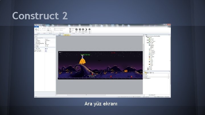 Construct 2 Ara yüz ekranı 