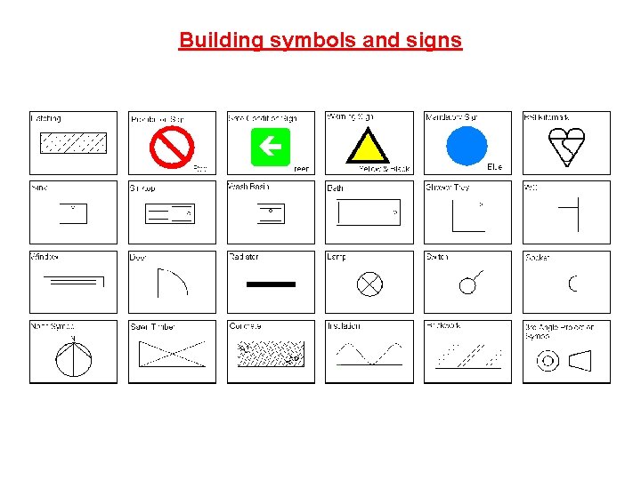 Building symbols and signs 