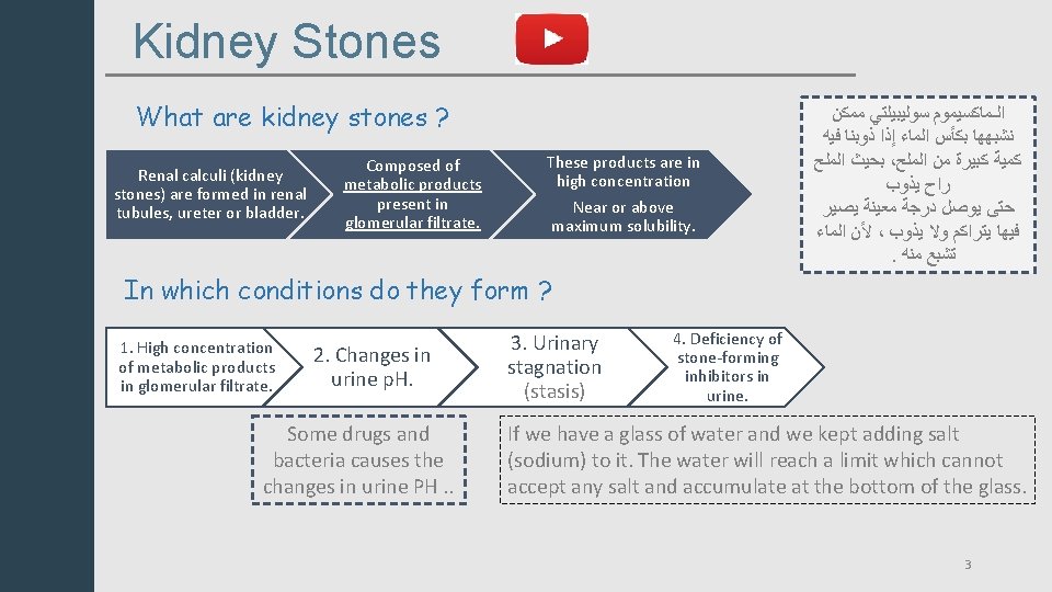 Kidney Stones What are kidney stones ? Renal calculi (kidney stones) are formed in