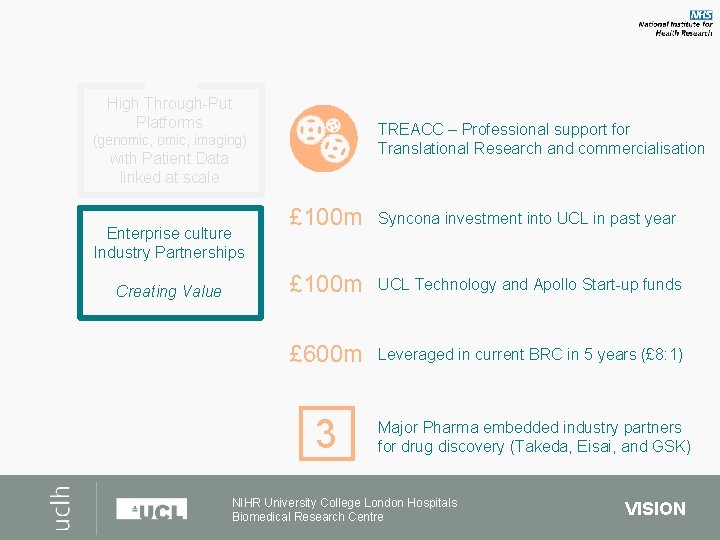 High Through-Put Platforms TREACC – Professional support for Translational Research and commercialisation (genomic, imaging)