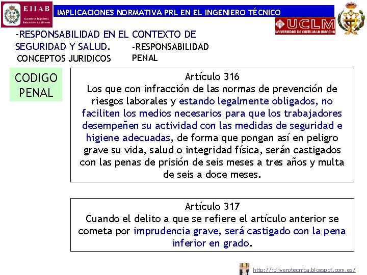 IMPLICACIONES NORMATIVA PRL EN EL INGENIERO TÉCNICO -RESPONSABILIDAD EN EL CONTEXTO DE SEGURIDAD Y