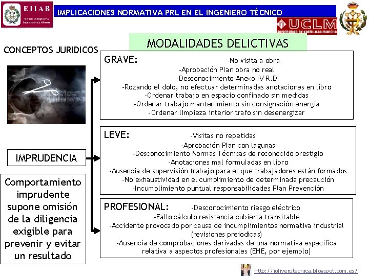 IMPLICACIONES NORMATIVA PRL EN EL INGENIERO TÉCNICO CONCEPTOS JURIDICOS MODALIDADES DELICTIVAS GRAVE: -No visita